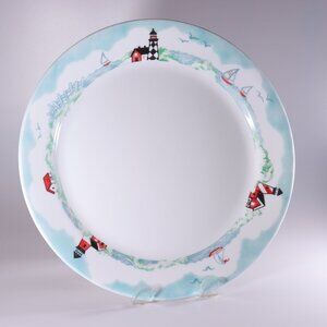 Corelle Outer Banks Dinner Plates Set Of 6 Lighthouse Sail Boats Ocean 10.25"
